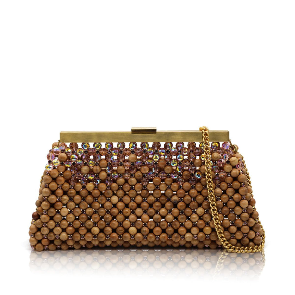 Santorini Pouch Wood-Crystal