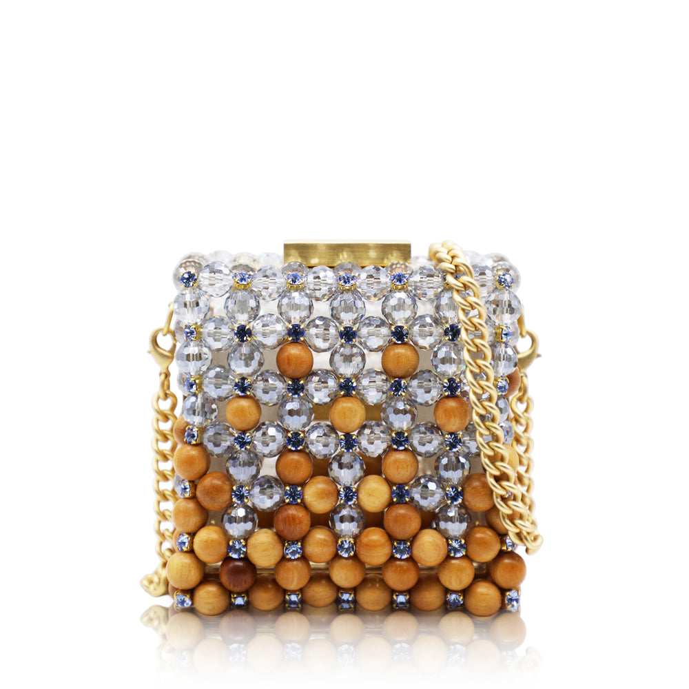 Clutch Mini Wood-Crystal