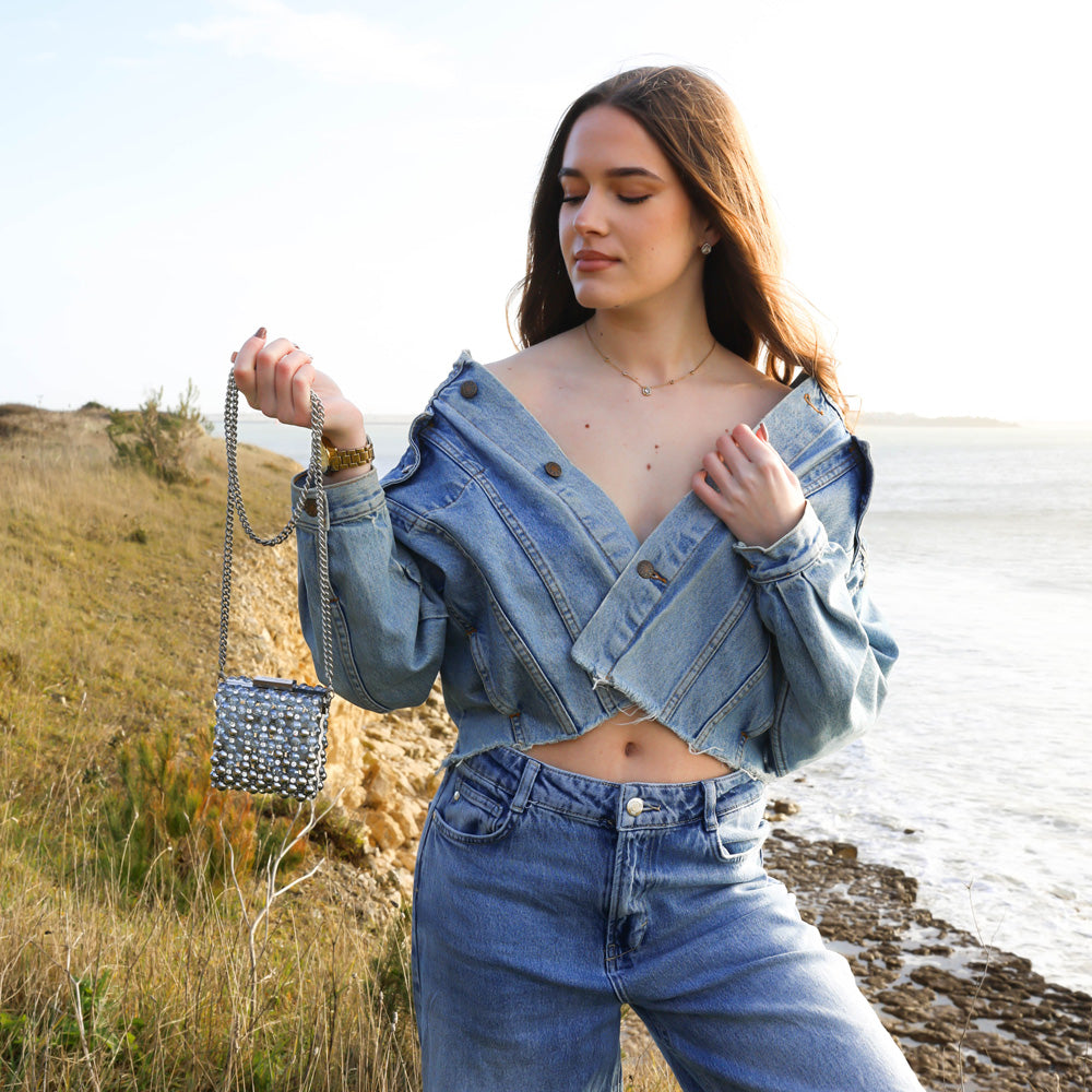 Clutch Mini  - Brass - Crystal