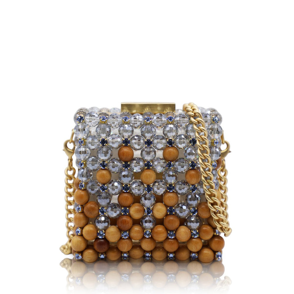 Clutch Mini Wood-Crystal