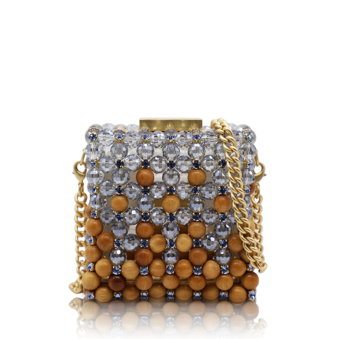Clutch Mini Wood-Crystal