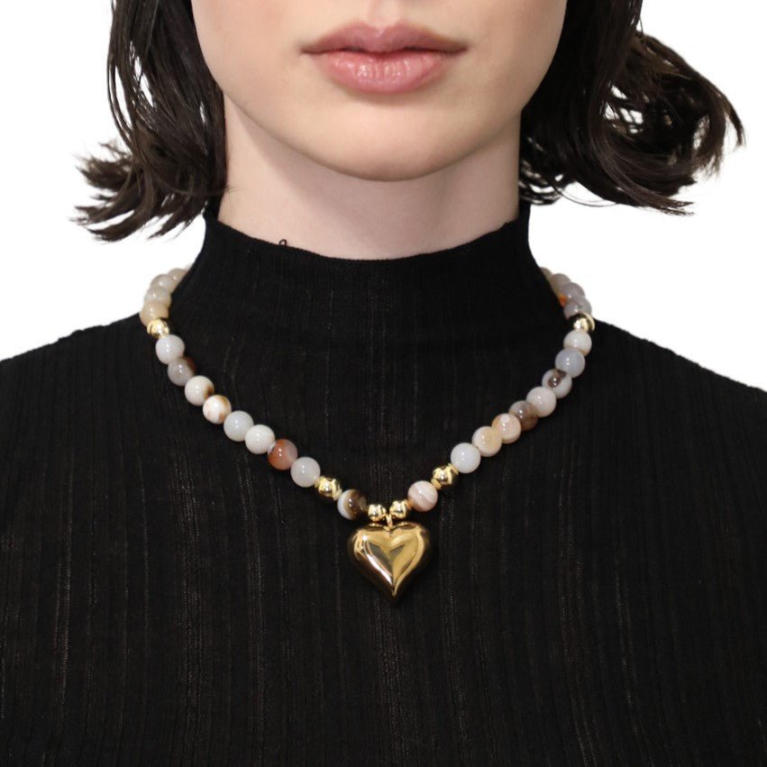 Necklace Agate Heart